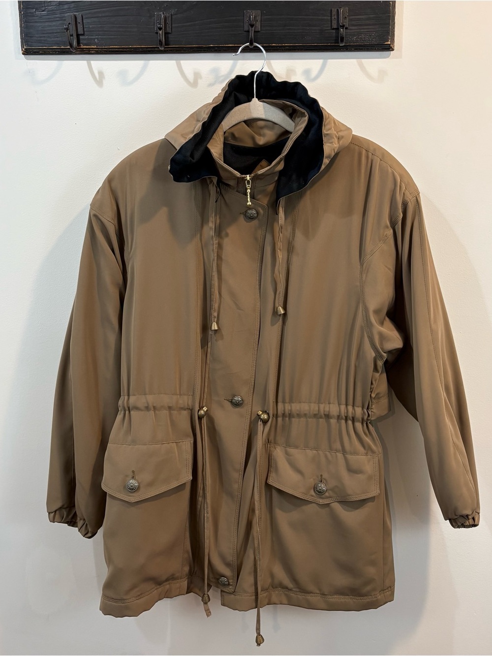 Vintage Current Seen Taupe Brown Hooded Jacket Size Medium